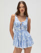 Womens Tie Front Romper