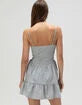 Womens Gingham Drop Waist Mini Dress