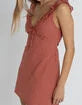 Check Ruffle Womens Mini Dress