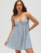 Womens Stripe Tie Back Mini Dress