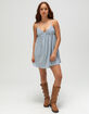 Womens Stripe Tie Back Mini Dress