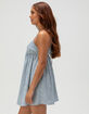 Womens Stripe Tie Back Mini Dress