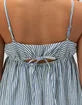 Womens Stripe Tie Back Mini Dress