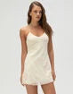 Womens Lace Embroidered Halter Dress