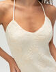 Womens Lace Embroidered Halter Dress