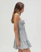 Womens Gingham Drop Waist Mini Dress