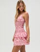 Womens Smocked Drop Waist Mini Dress
